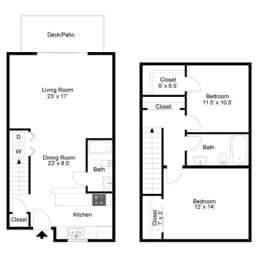 2 beds, 2 baths, 1,082 sqft, $1,999