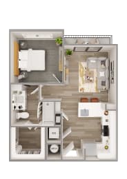 1 bed, 1 bath, 703 sqft, $1,560