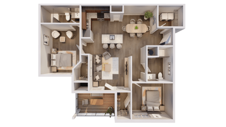 2 beds, 2 baths, 1,135 sqft, $1,403