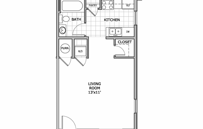 Studio, 1 bath, 500 sqft, $804