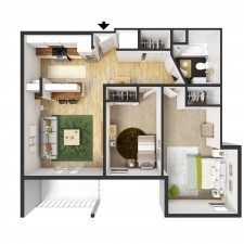 2 beds, 1 bath, 863 sqft, $1,690, Unit 307