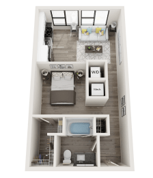 Studio, 1 bath, 584 sqft, $1,594