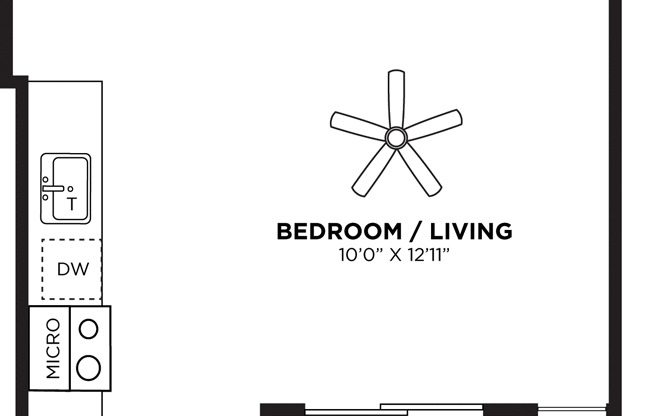 Studio, 1 bath, 507 sqft, $2,577, Unit 135