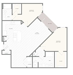 2 beds, 2 baths, 1,280 sqft, $2,051