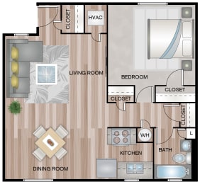 1 bed, 1 bath, 681 sqft, $949