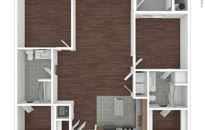 2 beds, 2 baths, 1,249 sqft, $2,080