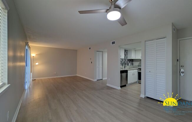 Expansive waterfront covered patio off this fully renovated Fort Walton Condo!