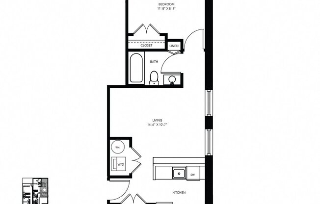 1 bed, 1 bath, 789 sqft, $1,207