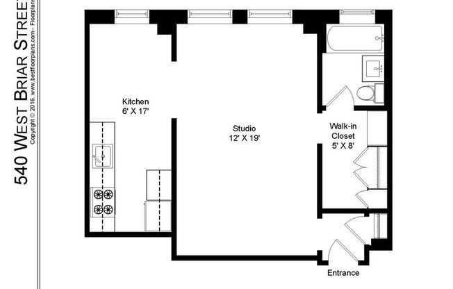 Studio, 1 bath, 509 sqft, $1,575, Unit 540-7M