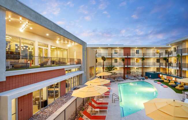 a view of the pool at days inn by wyndham las vegas wild wild