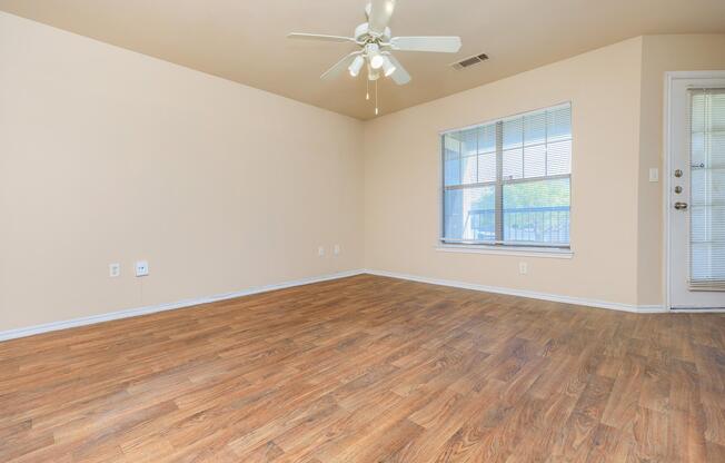 a room with a wood floor