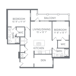 2 beds, 2 baths, 1,382 sqft, $2,345