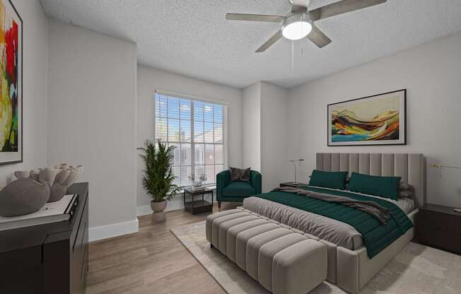 The Monet Apartments in Dallas, Texas Model Bedroom