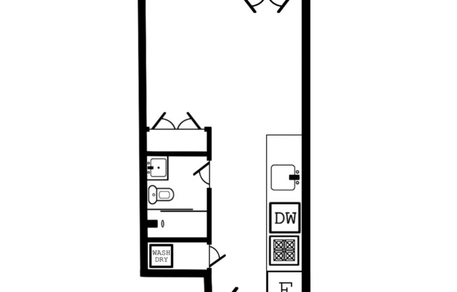 Studio, 1 bath, 460 sqft, $1,550, Unit 303