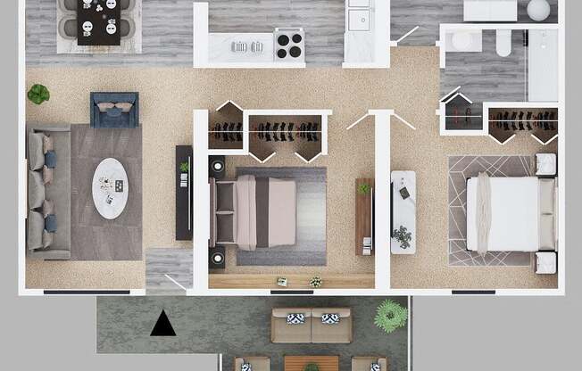 2 beds, 1 bath, $1,195