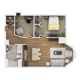 1 bed, 1 bath, 800 sqft, $2,340