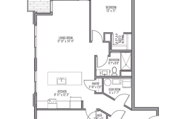 2 beds, 2 baths, 1,253 sqft, $2,100, Unit 205