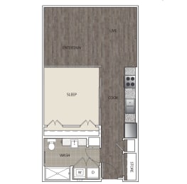 1 bed, 1 bath, 663 sqft, $1,257
