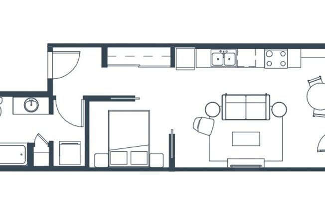 1 bed, 1 bath, 520 sqft, $2,095, Unit 418