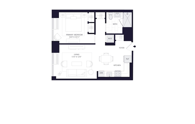 1 bed, 1 bath, $4,390, Unit 12D