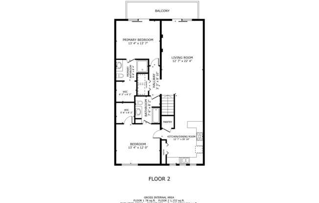 2 beds, 2 baths, 1,215 sqft, $1,549, Unit 1270-04