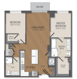 2 beds, 2 baths, 1,094 sqft, $3,700