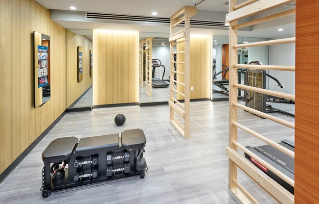 Newly Renovated Fitness Center With Cardio, Weights and Fitness Studio With Mirror Programming