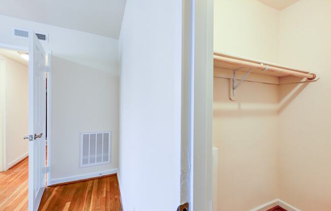 large bedroom closet at cambridge square apartments in bethesda md