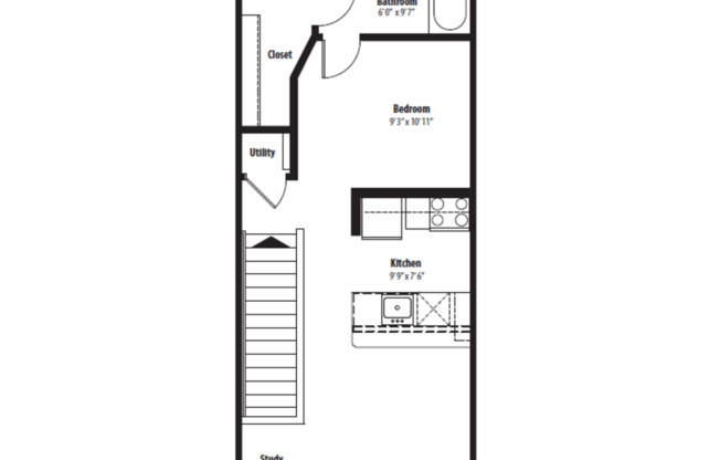 Studio, 1 bath, 623 sqft, $1,138