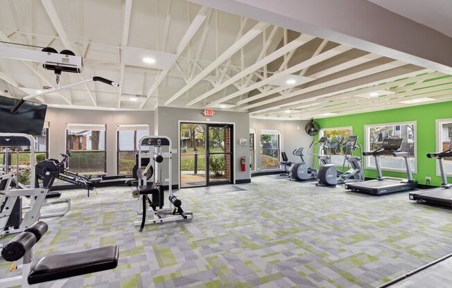 Large fitness center with open floors
