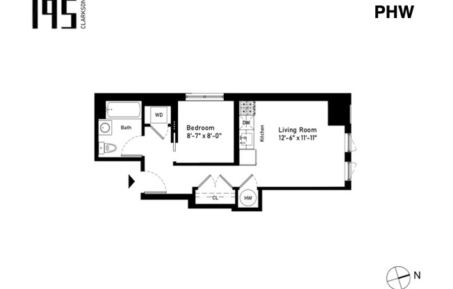 1 bed, 1 bath, $2,567, Unit PHW