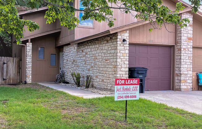 Available NOW!!!! A one of a kind find. Stunning 2 story, 2 bedroom, 1.5 bath, 1 car garage home with garage door opener, located in Killeen, not far from Fort Cavazos and has so much to offer. Updates galore with this home: Beautiful Wood look flooring f