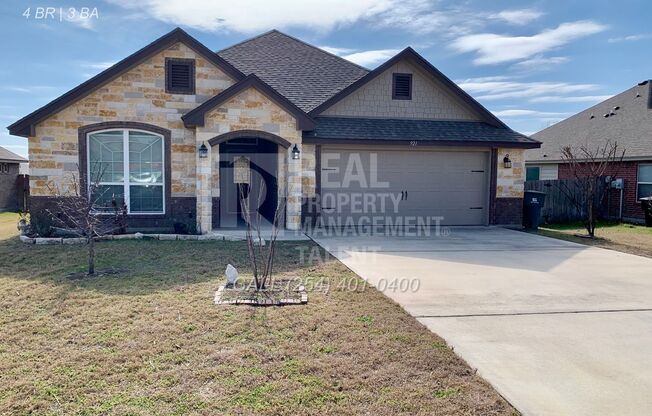 Furnished 4 Bedroom, 3 Bathroom Home for Rent in Temple TX / Temple ISD