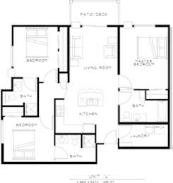 3 beds, 3 baths, 1,233 sqft, $2,242