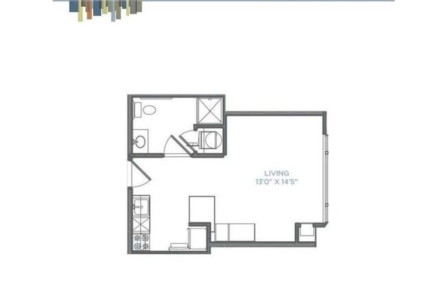 Studio, 1 bath, 400 sqft, $1,438, Unit 408