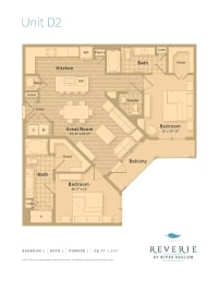 2 beds, 2.5 baths, 1,208 sqft, $2,895