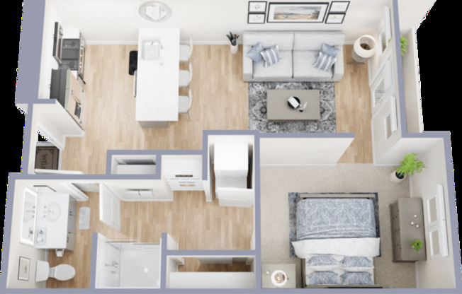 Studio, 1 bath, 619 sqft, $1,724, Unit 529
