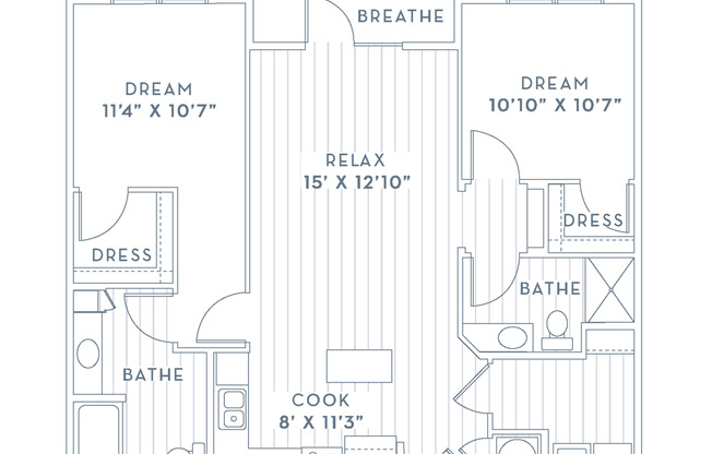 2 beds, 2 baths, 1,048 sqft, $1,849