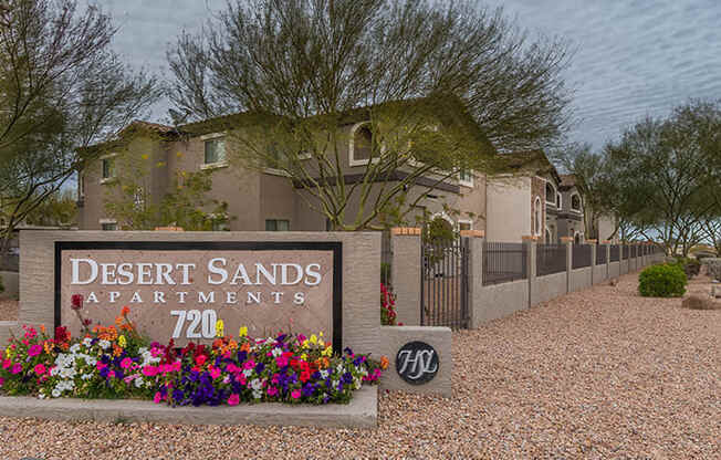 Desert Sands community entrance sign.