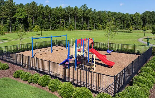 an aerial view of the playground