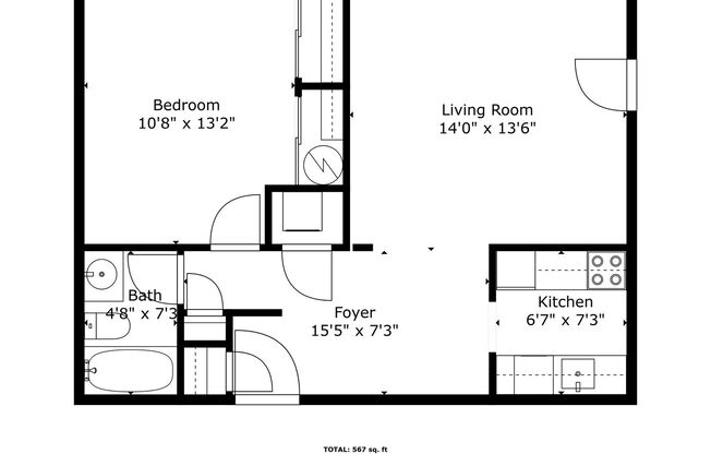 1 bed, 1 bath, 600 sqft, $1,199, Unit 3623 - 11