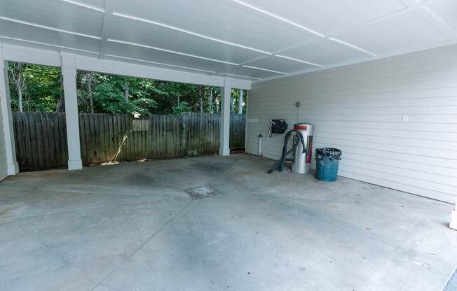 A garage with a concrete floor and a white ceiling.