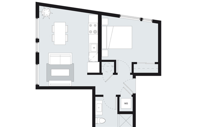 1 bed, 1 bath, 480 sqft, $1,445, Unit S-608