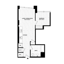 1 bed, 1 bath, 607 sqft, $1,953