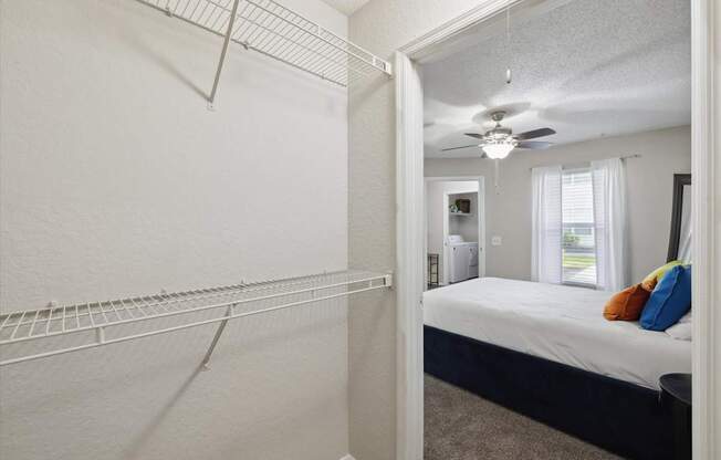Walk-In Closet With Built-In Shelving
