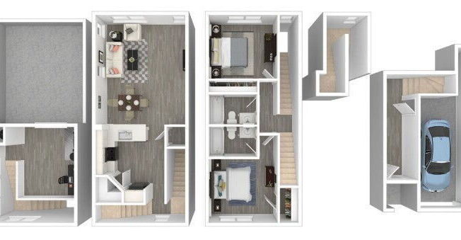 Two Bedroom Two Bath Floorplan