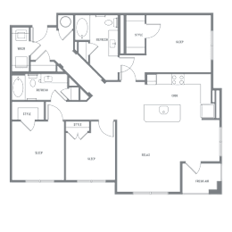 3 beds, 2 baths, 1,435 sqft, $1,999