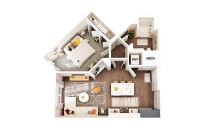 1 bed, 1 bath, 701 sqft, $1,628