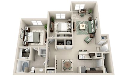 2 beds, 1 bath, 1,082 sqft, $1,206