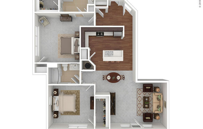 2 beds, 2 baths, 1,400 sqft, $2,285